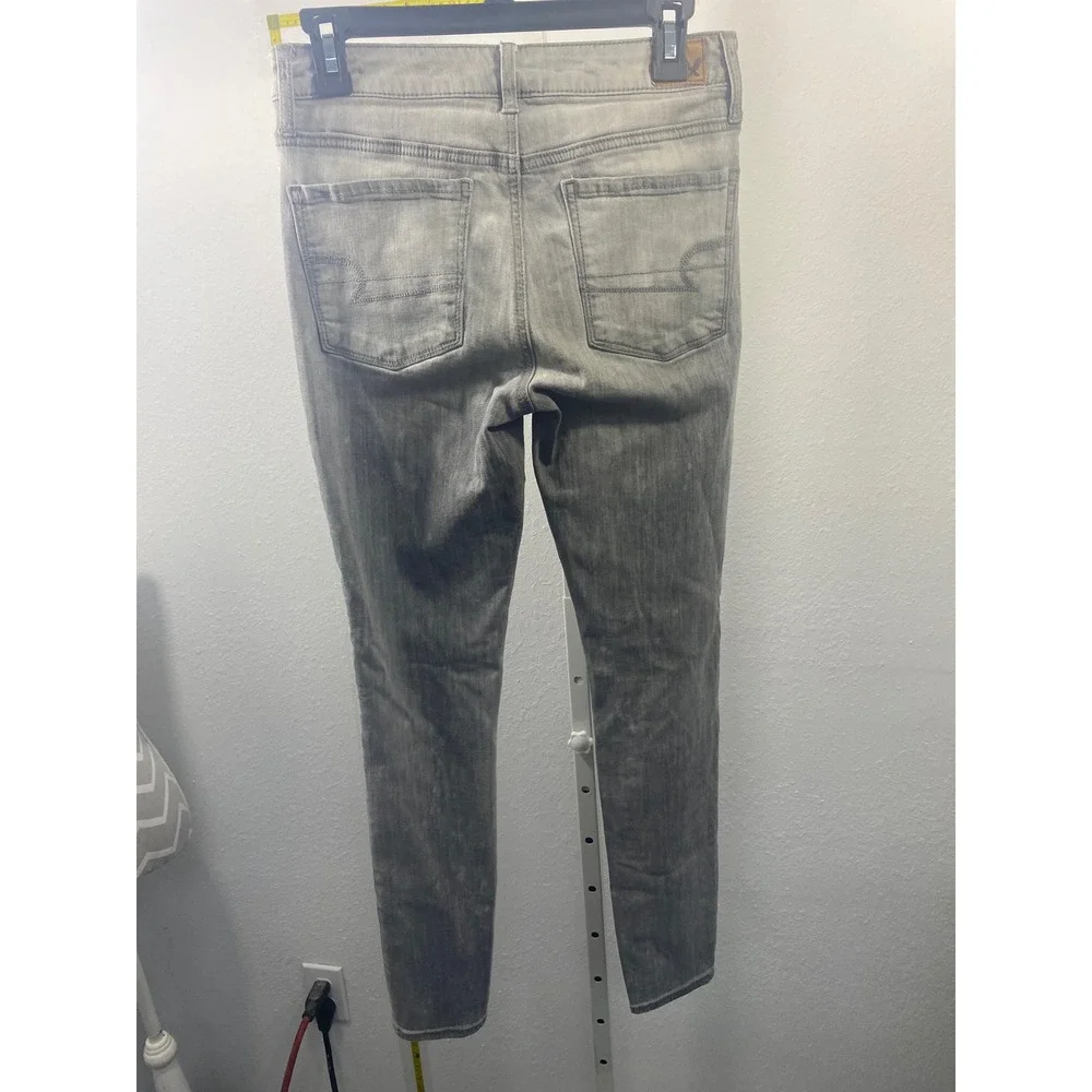 American Eagle Outfitters Womens Grey Skinny Jeans Denim‎ Pants Wash Size 4